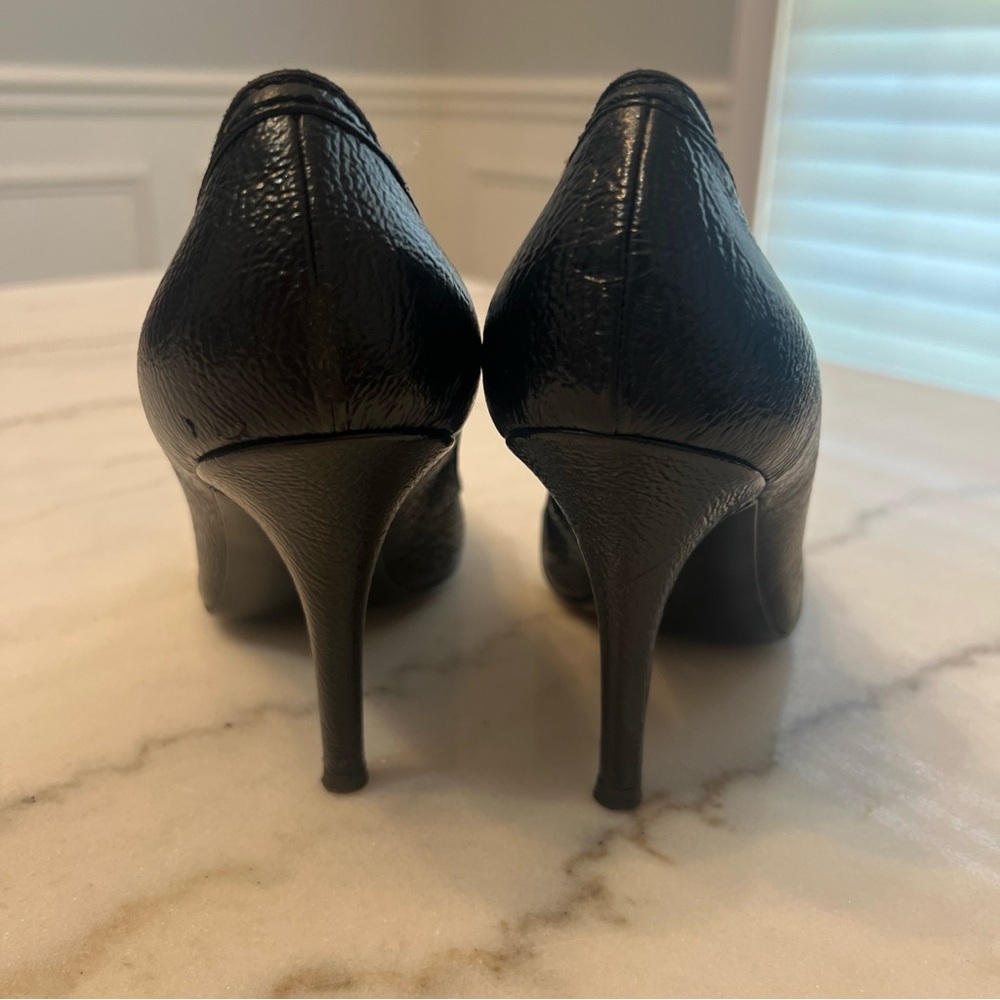 Stella McCartney black vegan patent point toe heels pumps Euro 38 US 7.5 - Picture 3 of 7